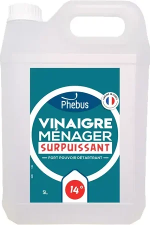 Vinaigre menager 14â° concentre bidon de 5 litres phebus Offre Limitée