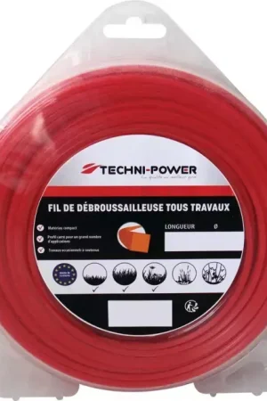 Usine Directe Fil nylon carre ø2,4mm blister de 15m techni-power