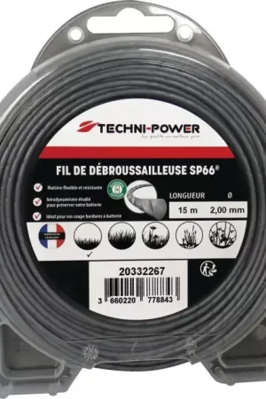 Affaire À Saisir Fil de débroussailleuse nylon ø2mm / 15 m Techni Power