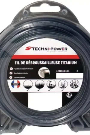 Achetez Aujourd'hui Fil de débroussailleuse nylon double titanium ø2,5 mm / 15 m Techni Power