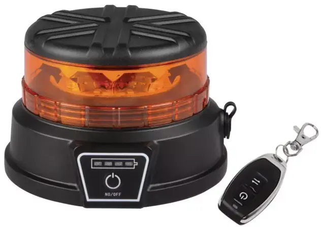 Achat Immédiat Gyrophare travaux public led sans fil rechargeable avec telecommande Techni-Power