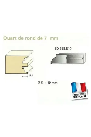 Acheter Direct Jeu de 2 Couteaux Contre-profil QUART DE ROND 7mm - Travail par dessus - Le ravageur BD565810