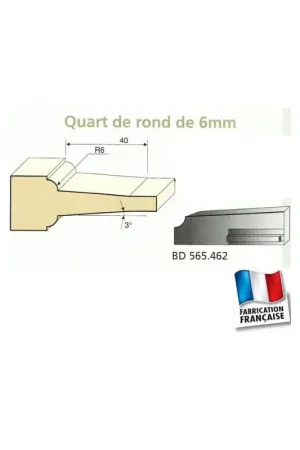 Acheter Direct Jeu de 2 Couteaux Plates bandes QUART DE ROND 6mm à pente - Travail par dessous - Le ravageur BD565462