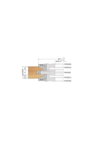 Quantité Limitée Porte-outils ELBE pour profil de porte - Avancement 20mm - Travail dessus - ELPM025010
