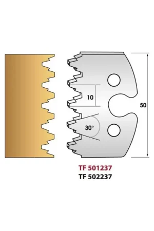 Certifié Jeu de 2 fers de toupie hauteur 50mm n°237 - ENTURE FIRMIN