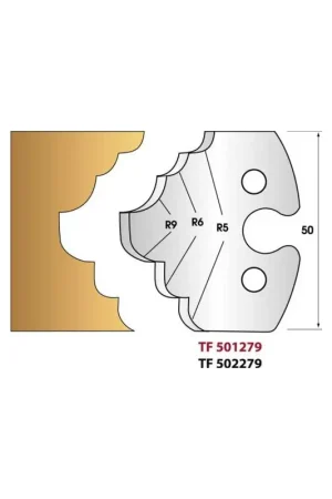 Bon Plan Jeu de 2 fers de toupie hauteur 50mm n°279 - QUART DE ROND ET CONGE