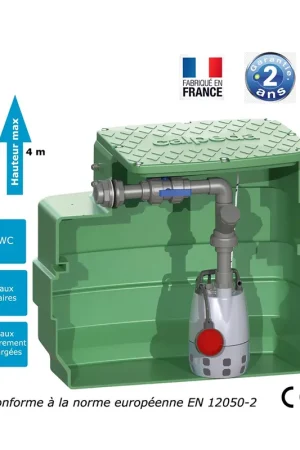 Station de relevage eaux légèrements usées (0.25 ou 0.45 Kw - 230V) Meilleur Choix