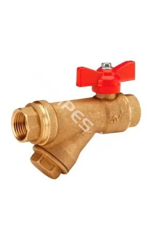 Vanne à sphère laiton F/F avec filtre incorporé 500 µm Bon Plan