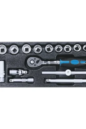 Authentique Module de 24 douilles et cliquet 3/8" 397x145x40mm
