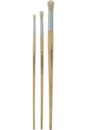 3 pinceaux fins ronds 6/8/12mm poils naturels acrylique Prix Promo