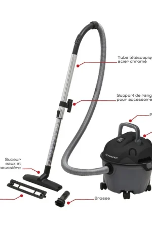 Aspirateur eaux et poussières 10L 1200W SCHNEIDER Prix Bas