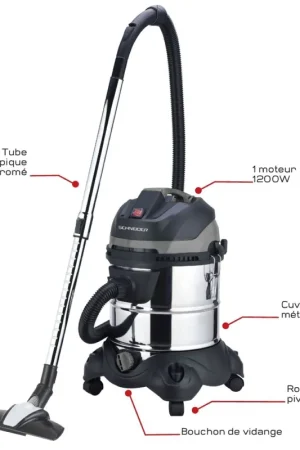 Aspirateur eaux poussières 20L 22kPA 1200W SCHNEIDER Solde