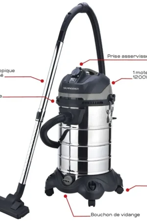 Quantité Limitée Aspirateur eaux/poussières 30L 22kPA 1200W SCHNEIDER