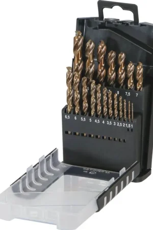 Coffret 19 forets cobalt taillés-meulés Ø 1 à 10 par 1/2mm Authentique